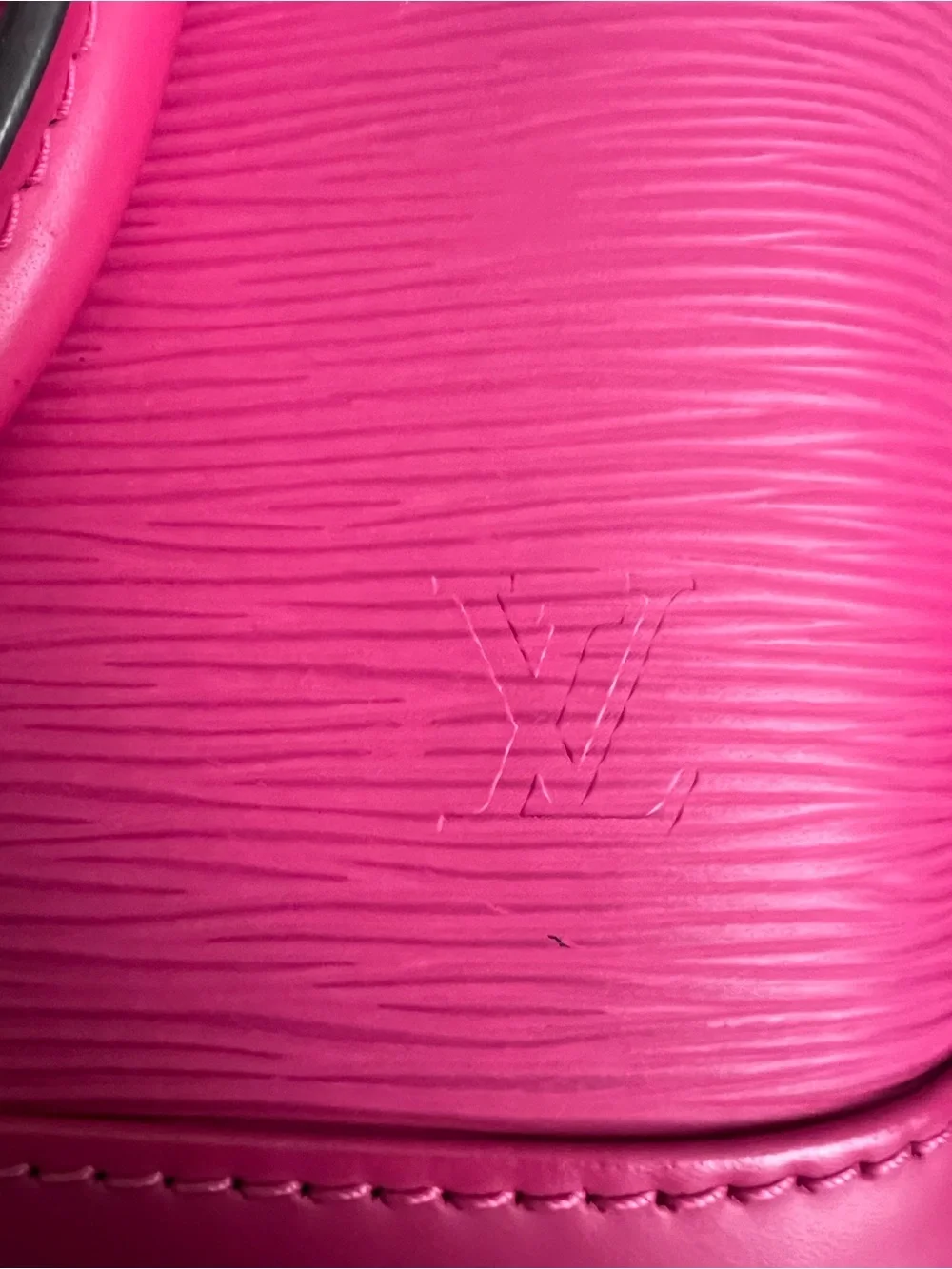 Louis Vuitton Epi Alma BB Pink Top Handle Bag with original strap, lock, & keys